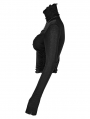 Black Gothic Asymmetrical Bow Chain Long Sleeve T-Shirt for Women