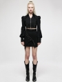 Black Gothic Dark Pattern Jacquard Short Jacket for Women