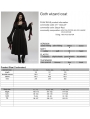 Black and Red Gothic Retro Wizard Long Hooded Plus Size Coat for Women