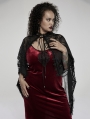 Black Gothic Plus Size Retro Lace Tassel Shawl