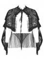 Black Gothic Plus Size Retro Lace Tassel Shawl
