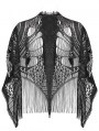Black Gothic Plus Size Retro Lace Tassel Shawl