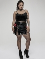 Black Retro Gothic Velvet Plus Size Tank Top for Women