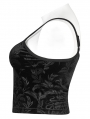 Black Retro Gothic Velvet Plus Size Tank Top for Women