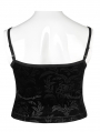 Black Retro Gothic Velvet Plus Size Tank Top for Women