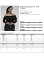 Black Gothic Off-the-Shoulder Long Sleeve Knit Plus Size T-Shirt for Women