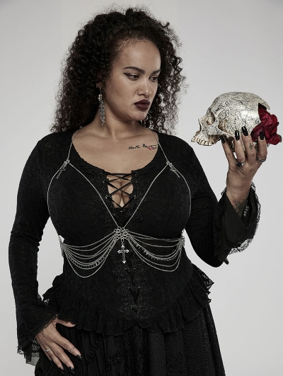 Silver Plus Size Gothic Punk Sexy Body Chain Harness