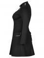 Black Gothic Punk Military Style Long Sleeve Short Plus Size Dress