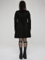 Black Gothic Punk High Neck Long Sleeve Daily Wear Plus Size Dress