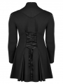 Black Gothic Punk High Neck Long Sleeve Daily Wear Plus Size Dress