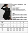 Black Gothic Punk High Neck Long Sleeve Daily Wear Plus Size Dress