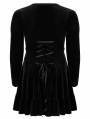 Black Gothic Punk Long Sleeve Velvet Short Plus Size Dress