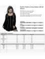 Black Gothic Punk Long Sleeve Velvet Short Plus Size Dress