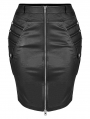 Black Gothic Punk Sexy PU Leather Bodycon Plus Size Skirt