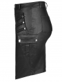 Black Gothic Punk Sexy PU Leather Bodycon Plus Size Skirt