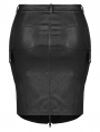 Black Gothic Punk Sexy PU Leather Bodycon Plus Size Skirt