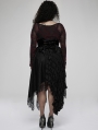 Black Gothic Daily Wear Lace Asymmetric Plus Size Skirt
