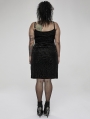 Black Retro Gothic Velvet Short Plus Size Dress