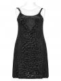 Black Retro Gothic Velvet Short Plus Size Dress