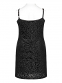 Black Retro Gothic Velvet Short Plus Size Dress