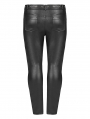 Black Gothic Punk PU Leather Long Plus Size Trousers for Women