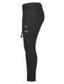 Black Gothic Punk Ripped Long Plus Size Trousers for Women