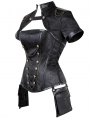 Red/Black Retro Gothic Overbust Steampunk Corset with Short Jacket