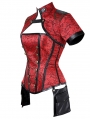 Red/Black Retro Gothic Overbust Steampunk Corset with Short Jacket