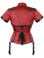 Red/Black Retro Gothic Overbust Steampunk Corset with Short Jacket