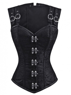 Damen Renaissance Korsett Retro Steampunk Gothic Korsett Überbrust Knochen  ole Steampunk Korsett Frauen Bustier Top Plus Size Shapewear UK, braun, 32  : : Fashion