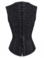 Red/Black Vintage Jacquard Overbust Steampunk Corset