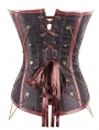 Brown Gothic Buckle Chain Overbust Steampunk Corset