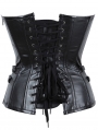 Black Gothic Chain PU Leather Overbust Corset