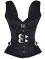 Black Jacquard Gothic Overbust Corset