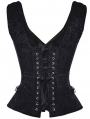 Black Jacquard Gothic Overbust Corset