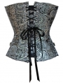 Silver Victorian Pattern Overbust Gothic Corset