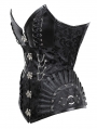 Black Vintage Jacquard Overbust Steampunk Gothic Corset