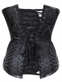 Black Vintage Jacquard Overbust Steampunk Gothic Corset