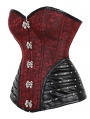 Black and Red Brocade Vintage Overbust Gothic Corset