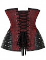 Black and Red Brocade Vintage Overbust Gothic Corset