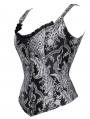 Blue/Silver Retro Pattern Gothic Victorian Corset