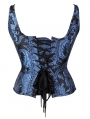 Blue/Silver Retro Pattern Gothic Victorian Corset