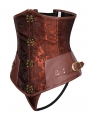 Brown/Black Gothic Retro Jacquard Underbust Steampunk Corset with Thong