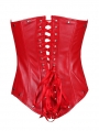 Red/Black Halter PU Leather Rivets Underbust Gothic Corset