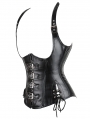 Black Halter PU Leather Underbust Gothic Corset