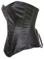 Black/Red Classic PU Leather Overbust Gothic Corset