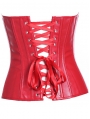 Black/Red Classic PU Leather Overbust Gothic Corset
