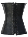 Black Gothic PU Leather Halter Overbust Gothic Corset