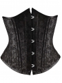 Black/White Jacquard Gothic Underbust Waist Cincher Corset