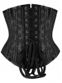 Black/White Jacquard Gothic Underbust Waist Cincher Corset